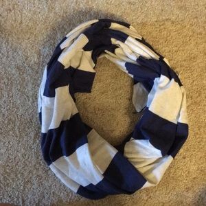 Navy and oatmeal scarf
